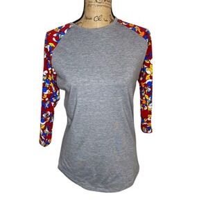 Lularoe Womens Disney Randy T Shirt Tunic Size Small Multi Color Stretch